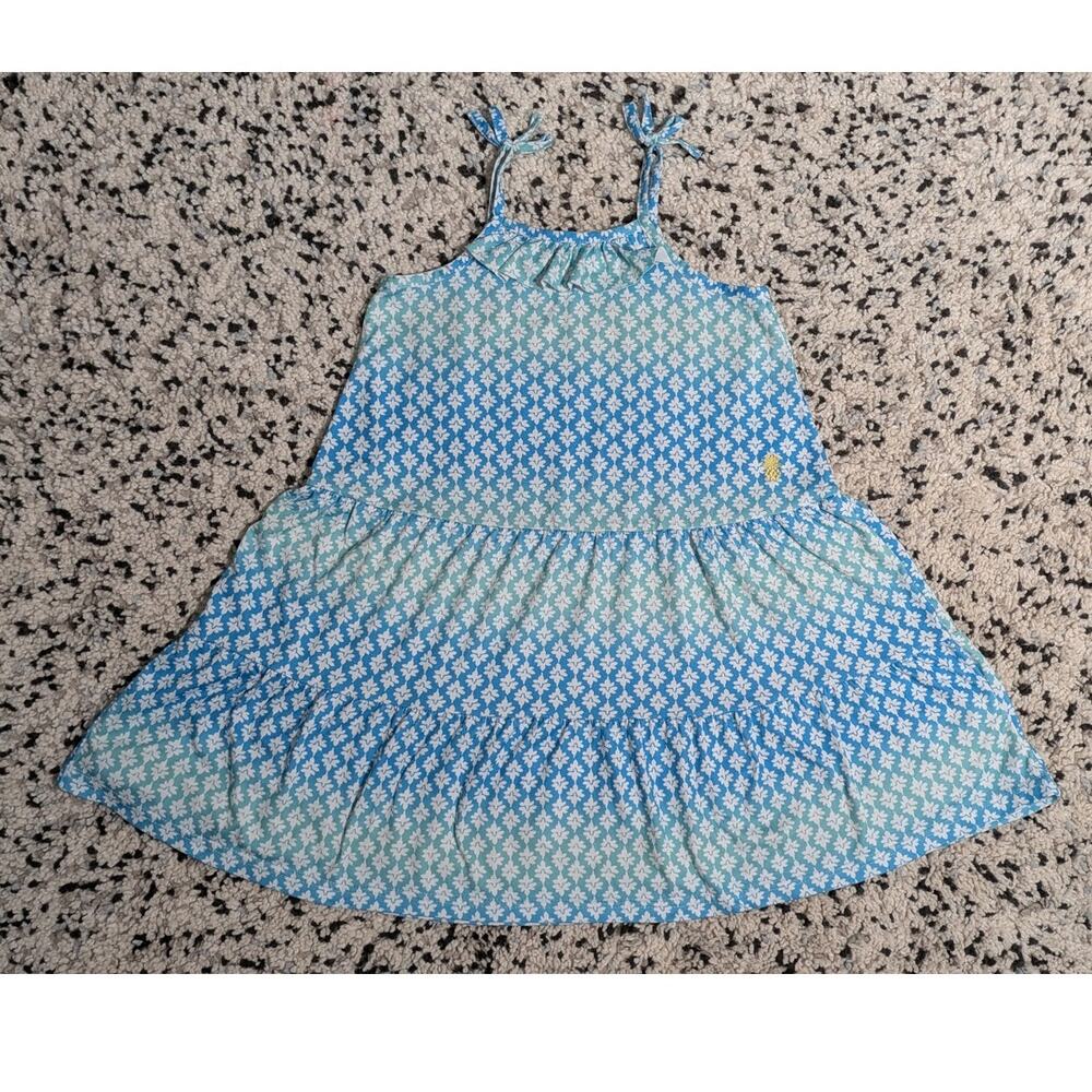 Tommy Bahama Girls Size 6 Blue Ombre Floral Tie-Strap Dress Swim Cover-Up